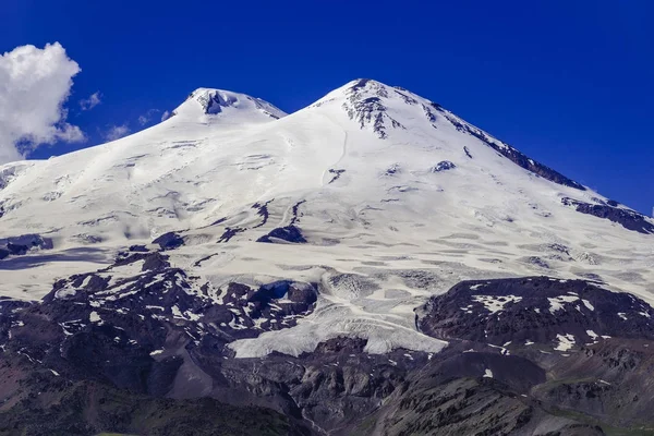 Stenar Och Glaciärer Elbrus Utsikten Från Mount Cheget Kaukasus Kabardino — Stockfoto