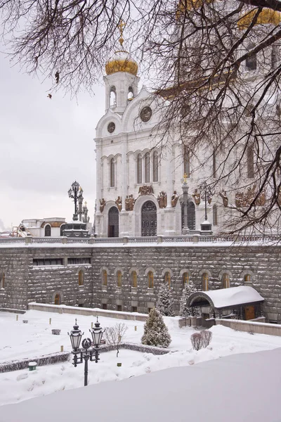 Katedralen Kristus Frälsaren Vintern Moskva — Stockfoto