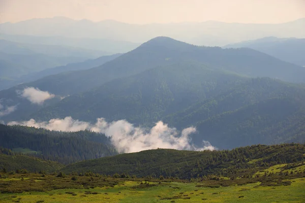 Summer landscape view in the Carpathian mountains — Stock Photo, Image