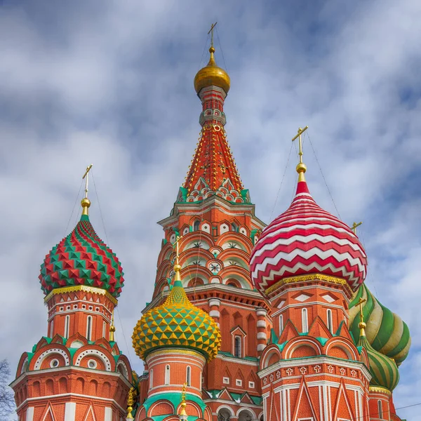 Colorful domes at Saint Basil's Cathedral in Moscow, Russia — Stock Photo, Image