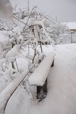 Ukrayna köyünde kış manzarası