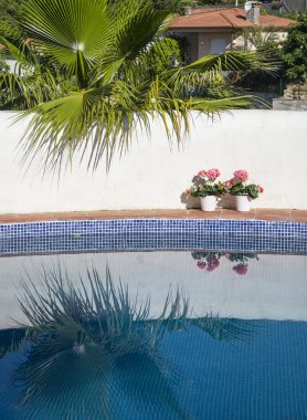 Yüzme havuzunda mavi su