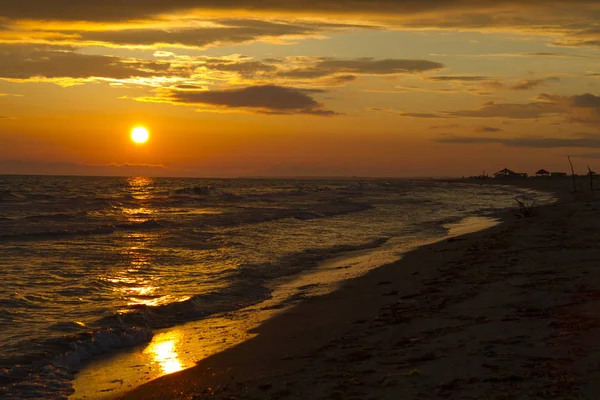 Farbenfroher Schöner Sonnenuntergang Meer — Stockfoto