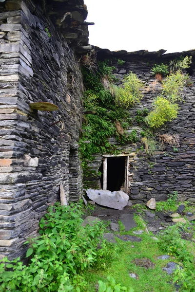 Ushguli Svaneti Tipik Eski Taş — Stok fotoğraf