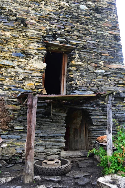 Ushguli Svaneti Tipik Eski Taş — Stok fotoğraf