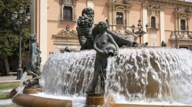 Turia Fountain, Virgen Meydanı. Valencia şehri, İspanya