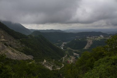  Panoramik manzara, Kafkaslar, Georgia