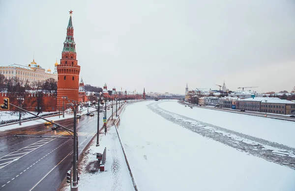 Városi téli táj. Moszkva, Oroszország — Stock Fotó