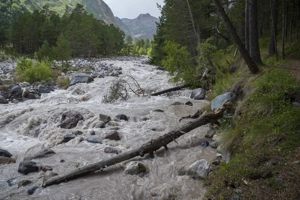 Rio Azau (Baksan) nas montanhas do Cáucaso — Fotografia de Stock
