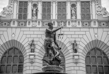 Long Market 'teki Neptune Çeşmesi. Gdansk, Polonya