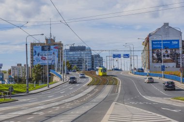 Ostrava 'da tramvayı olan cadde