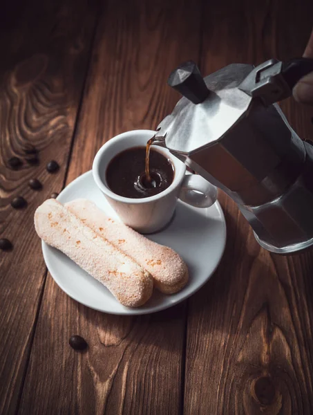 Xícara de café expresso quente — Fotografia de Stock