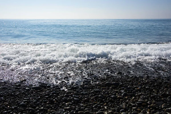 Żwirowa Plaża Wybrzeżu Morza Czarnego — Zdjęcie stockowe