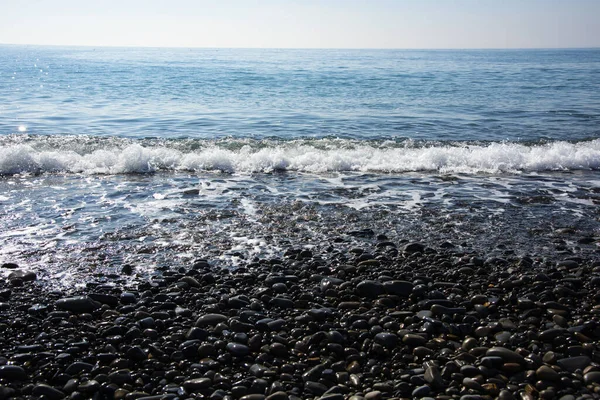 Żwirowa Plaża Wybrzeżu Morza Czarnego — Zdjęcie stockowe