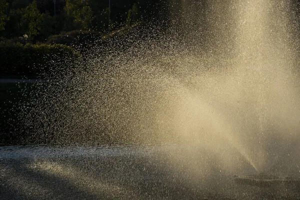 Des Éclaboussures Eau Fontaine Gros Plan Parc Reda Pologne — Photo