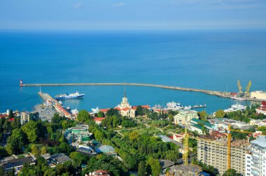 SOCHI / RUSSIA - 10 Eylül 2010: Soçi ve Karadeniz 'in manzarası