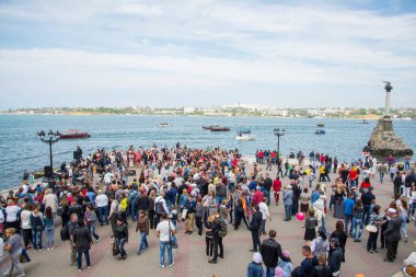 SEVASTOPOL / CRIMEA - MAYIS 09, 2017: Sivastopol 'da Zafer Günü Kutlaması