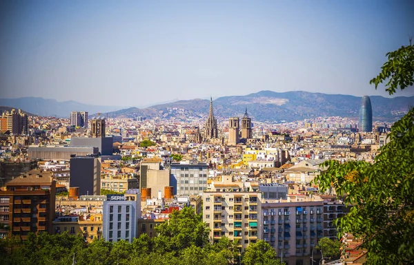 Barcelona Katalonie Španělsko Června 2017 Panoramatický Výhled Město Barcelona — Stock fotografie