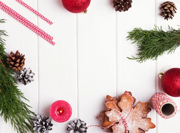 Christmas sill life on the white table — Stock Photo, Image