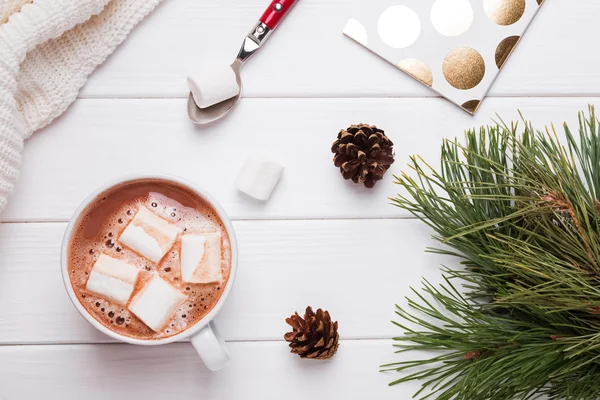 Sıcak kakao ile kış eşik hayat — Stok fotoğraf