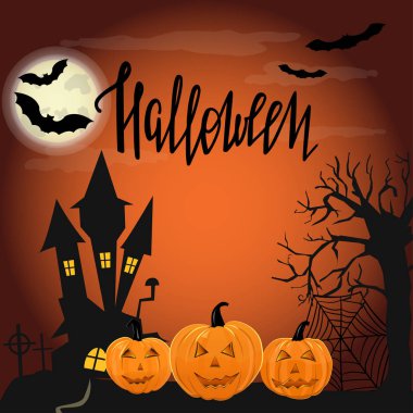 Cadılar Bayramı illüstrasyon pumpkings ile