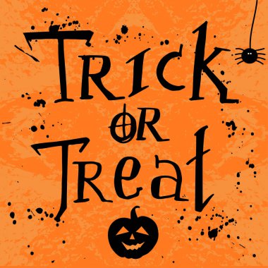 Cadılar Bayramı şablon turuncu zemin üzerine