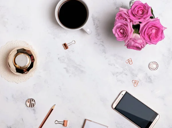 Stylish desktop flat lay — Stock Photo, Image