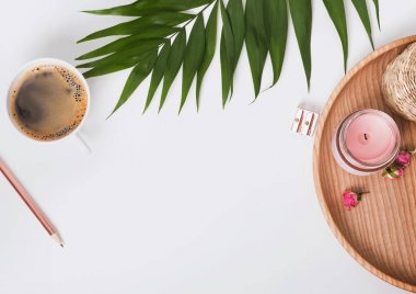 Kahve ile yat, tropik bitki karınca diğer öğeleri yeşil