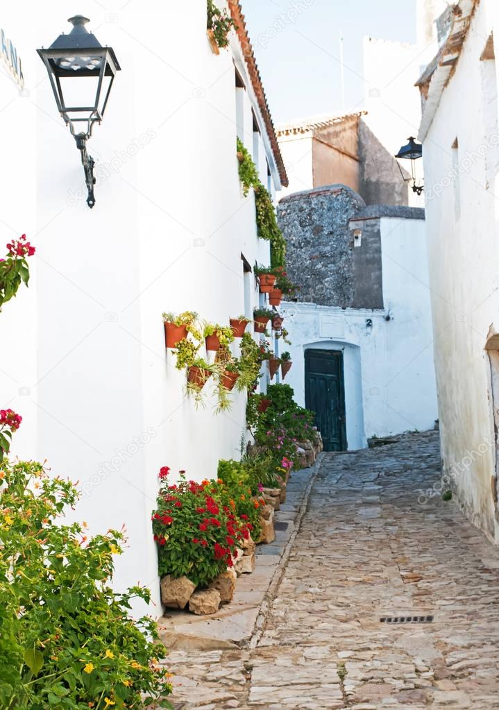 Cozy street of small Spanish town