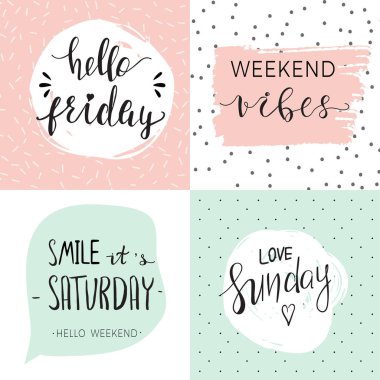 Hafta sonu hakkında tırnak dört şablonları