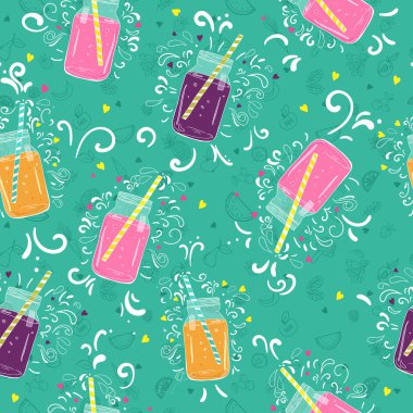 Smoothies ile parlak seamless modeli