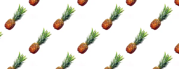 Geometrisch patroon met ananas op witte achtergrond, — Stockfoto