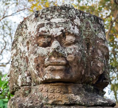 Kafa taş Angkor Wat, Khmer tapınak kompleksi, Asya. Siem Reap, Ca