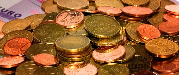 Euro moeda moeda europa conceito fundo — Fotografia de Stock
