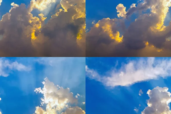 Krásný Set modrá obloha — Stock fotografie