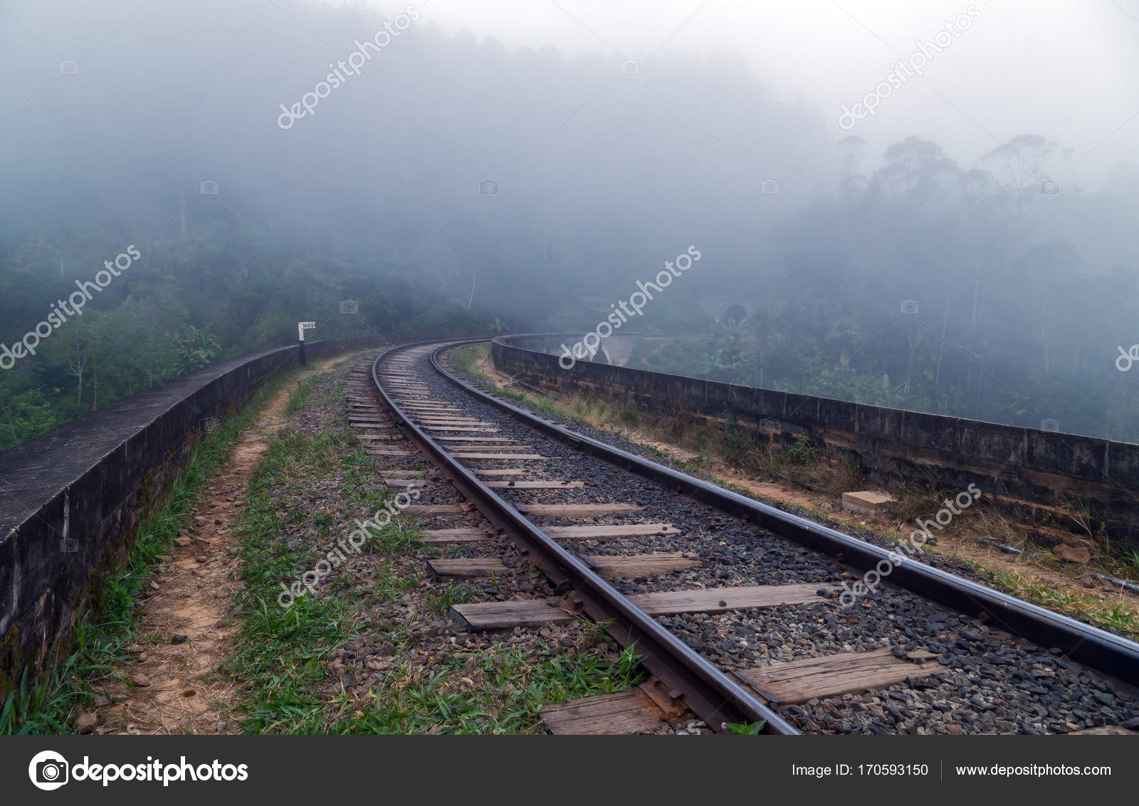 Railway forest in mist, Ella, Sri Lanka Stock Photo by ©fotoall 170593150