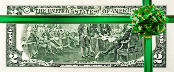 Δώρο κορδέλα Δολάριο — Φωτογραφία Αρχείου