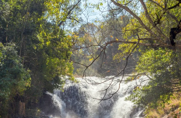 Datanla waterfall flow of water powerful Selfoss cascade — Stock Photo, Image