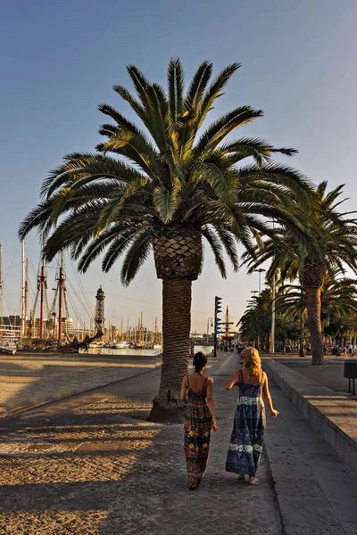 바르셀로나의 거리에서 항구 vell 산책로입니다. 스페인. — 스톡 사진