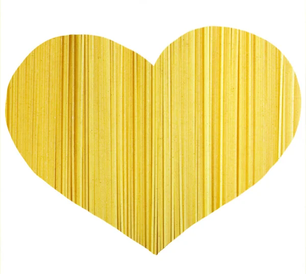 Dekorativ hjertestruktur spaghettipasta – stockfoto