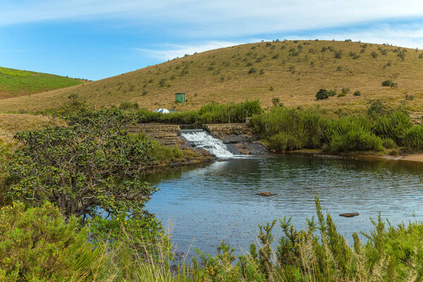 Small waterfall, Falls in Horton Plains National Park Sri Lanka.