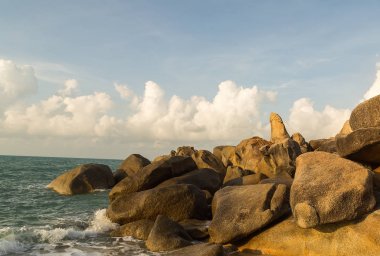 Büyükanne ve büyükbaba Rocks - Samui Lamai Beach Thailan içinde