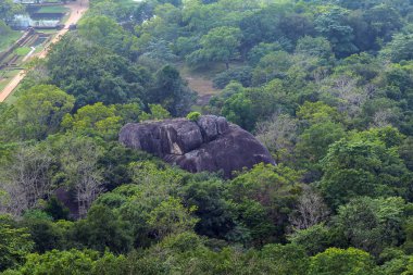 Hakim Sigiriya kaya ya da Sinhagiri hava panoramik görünümü