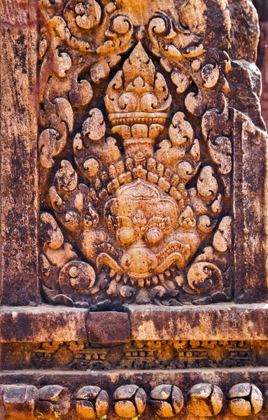 Art of ancient Hindu god stone Cambodia. Ancient Khme — Stock Photo, Image