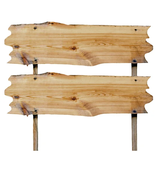Sinal duplo em branco um ponteiro para o outdoor de madeira — Fotografia de Stock