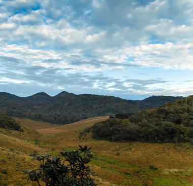 Dağlar manzara. Tepeleri manzarası Horton Plains N dünyalar sonunda