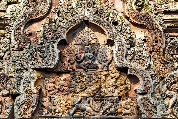 Kunst des alten hinduistischen Gottes Stein Kambodscha. antike Khme — Stockfoto