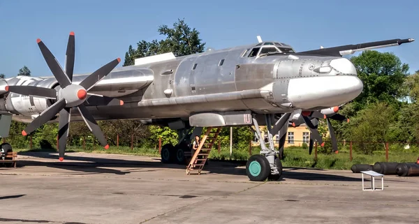 Російський турбогвинтовий стратегічний бомбардувальник. Холодна війна — стокове фото