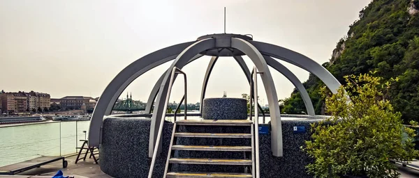 Termas Termais Medicinais Piscina Panorama, Budapeste, Hungria . — Fotografia de Stock