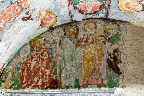 Techo Fresco en cueva ortodoxa Iglesia El Nazar, Goreme Cappadoc —  Fotos de Stock